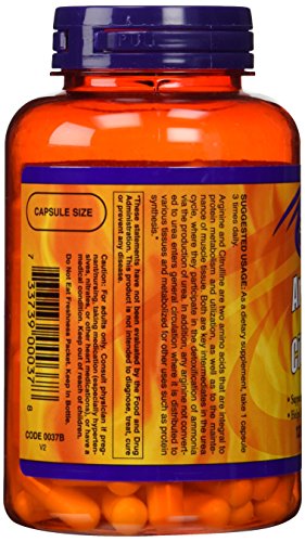 Arginine & Citrulline 500/250Mg - 120 Capsules (2 Pack) #TOP1