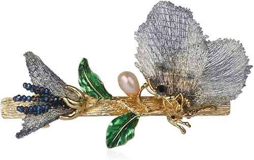 XJJZS - Pinza para el pelo de jardín para primavera y verano tarjeta de pelo hecha a mano para tocado de metal para mujer color E tamaño como se