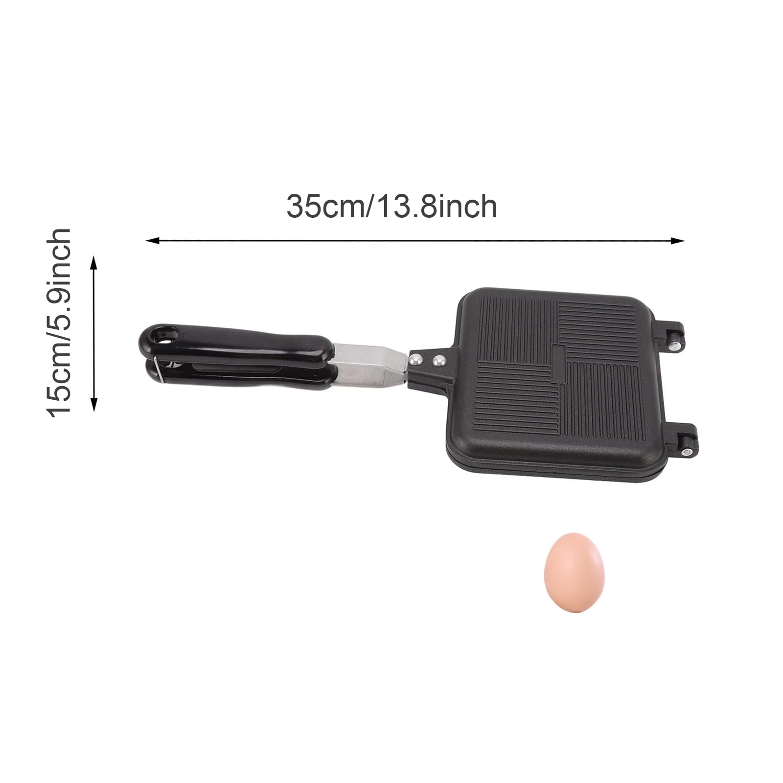 Doppelseitiger Bratpfanne Quadratische,Antihaft Pfanne Doppelseitig Mit Anti Verbrühungsgriffen,Ungemustert Aluminium Toastpfanne für Toaster Frühstück Camping
