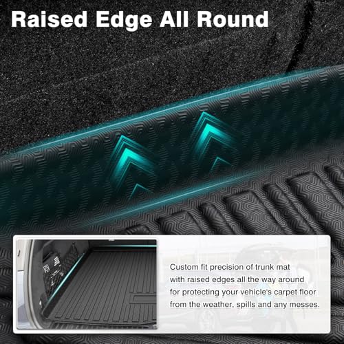 Image of Mixsuper Custom Fit Cargo Liner for Mercedes-Benz GLE Class 2020-2026, All Weather Cargo Mat for Mercedes Benz GLE SUV 5 Passenger, Trunk Mat Anti-Slip Rear Trunk Liner Black
