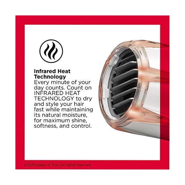 REVLON-1875-Watts-Infrared-Heat-Hair-Dryer-for-Max-Drying-Power-White REVLON Infrared Hair Dryer | 1875 Watts of Maximum Shine, Softness and Control, (White)