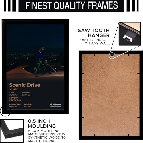Image of BLINKART Khalid - Scenic Drive Wall Photo Frames | Wall Art for Bedroom, Living Room, Studio or Office | Album Cover Print with Spotify Song Link QR Code | Gift for Fans - 8x12 In