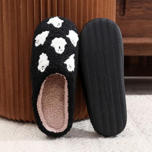 Halloween Pumpkin Cookies Slippers for Women Mens Halloween Ghosts Slippers Memory Foam Plush Winter House Home Shoes3