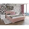 lukmebel Stella Bed met kristallen, Jasmine 61, dubbel gewatteerd, decoratief hoofdeinde, 140×200 95 cm, beddencontainer…
