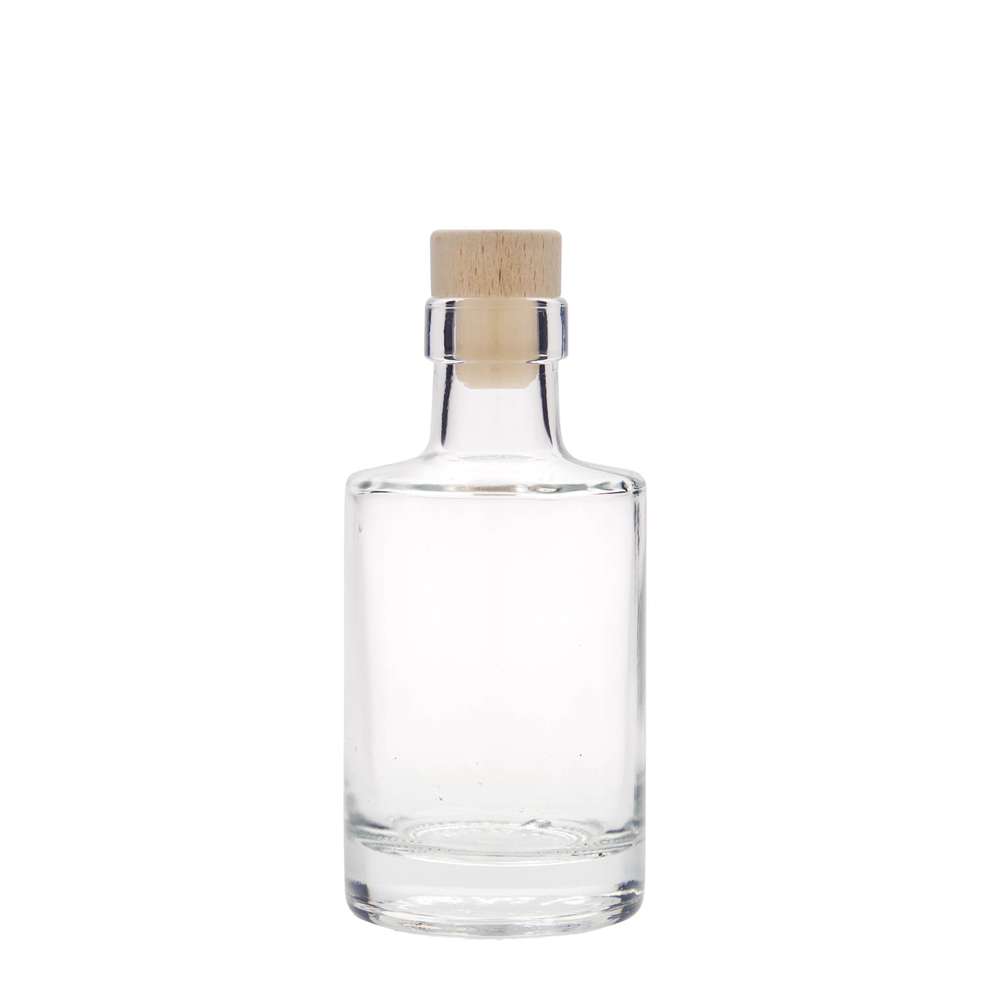 Zestaw 24 szklanych butelek 200 ml Aventura okrągłe, przezroczyste, z korkiem