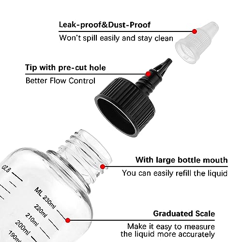 Pacote com 2 frascos aplicadores para cabelo, aplicador de cor de cabelo de 250 ml, tampa de ponta s