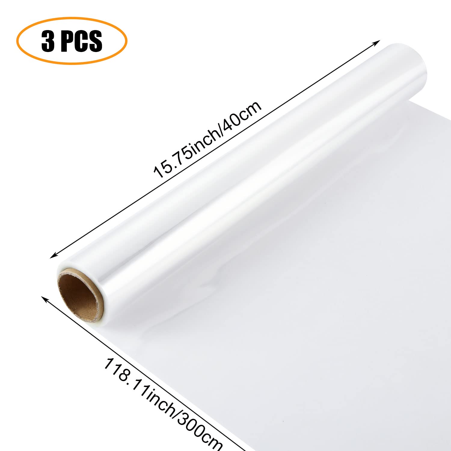 MIVIDE 3 Rouleaux Cellophane Transparent 30m X 40cm – Papier Cadeau Fleuriste, Emballage Alimentaire, Paniers & Bouquets