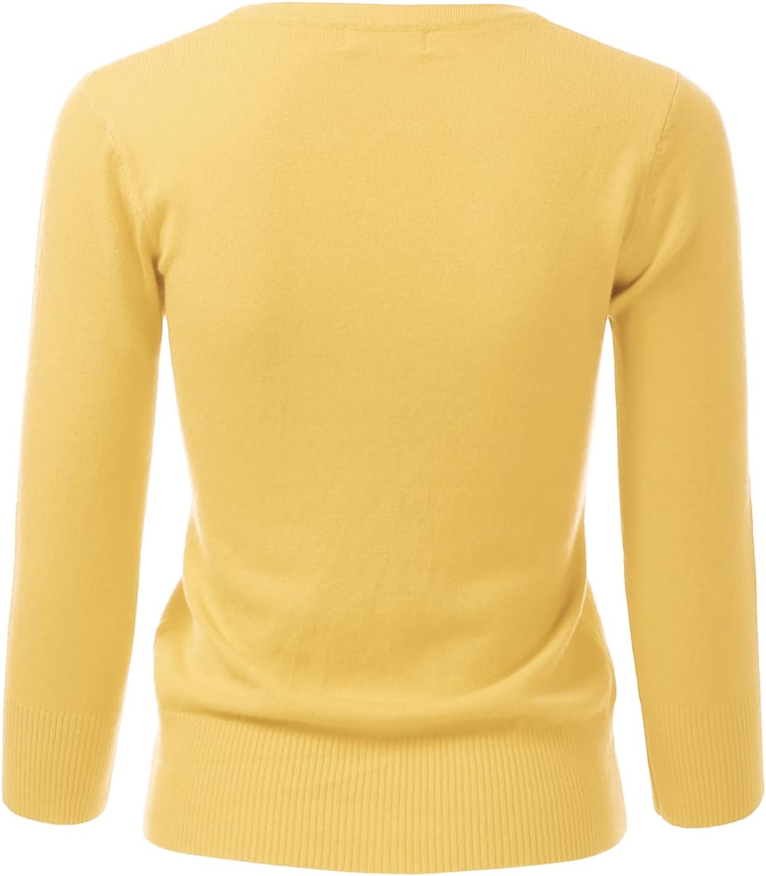 Women's 3/4 Sleeve V-Neck Button Down Knit Sweater Soft Cardigan (S-XXL) - Image 3