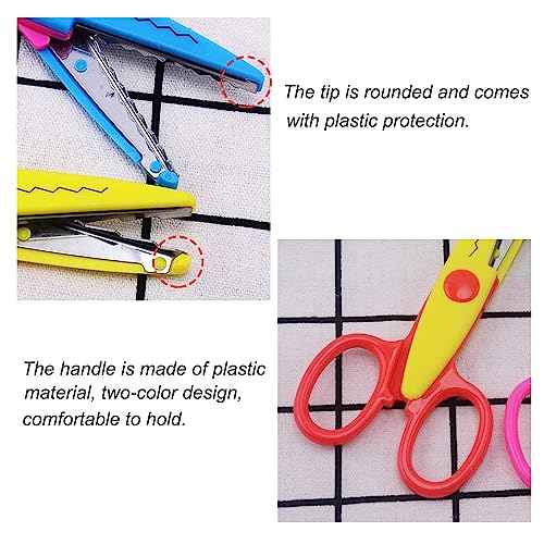Starfa Lab Craft Scissors Set 6 Pcs Colorful Pattern Design Paper Edger Scissors Serrated Scissors For Kids thumb #4