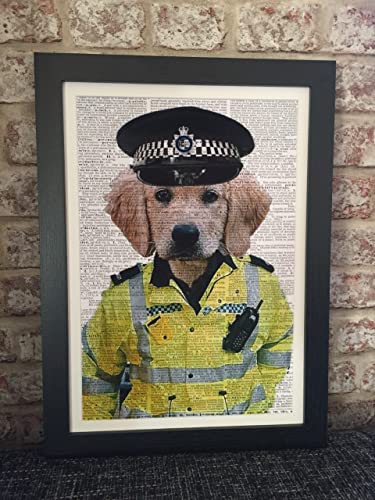 Portrait personnalisé de chien policier pour décorer un bureau de commissariat