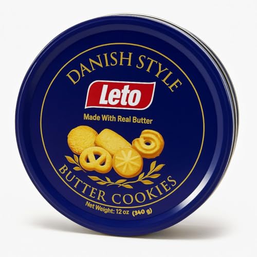 Image of Leto - set of 2 - Butter cookies - Biscuits - Made with Real Butter, Classic European Recipe Leto Danish Style Butter Cookies - 12 oz (340g)