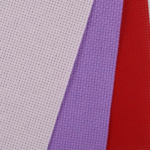 Image of KCS 3 pc of 15 inch x 18 inch(38cmx45cm) Counted Cross Stitch Cotton Aida Cloth Needlework Rolled Fabric Box,14CT,Lavender+Pink+Red