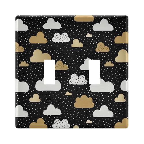 UMIRIKO White Gold Cloud Light Switch Cover Plate Covers Decorative Double Toggle Home Decor 202b2595