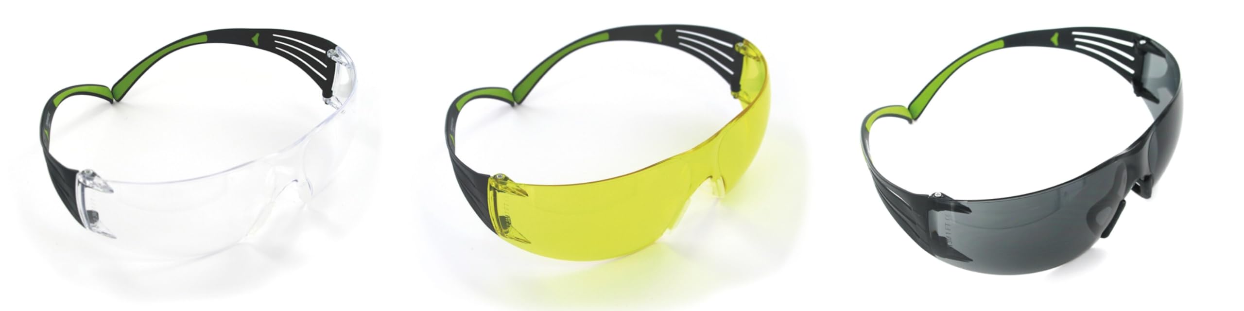 Peltor Gafas deportivas SecureFit 400, paquete de 3: lentes transparentes + ámbar + gris, antivaho