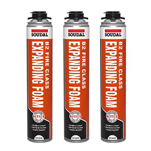 3 x Soudal B2 Fire & Acoustic Expanding Foam