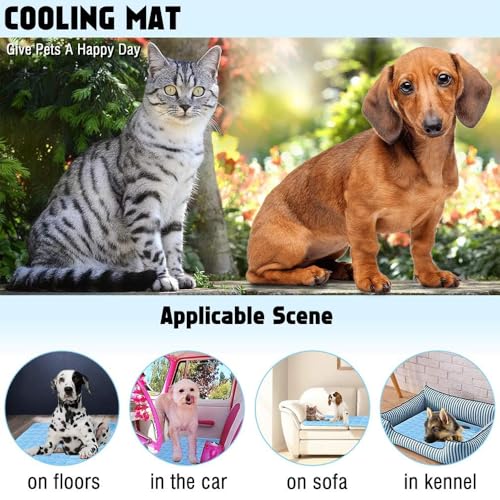 Kühlmatte für Hunde Katzen, Selbstkühlende Matte Katze,Hundekühlmatte Selbstkühlend,Kühldecke für Katzen Summer Pet Ice Pad,Die Innovative Kühlmatte Atmungsaktive EIS für,Fußboden,Hundebett