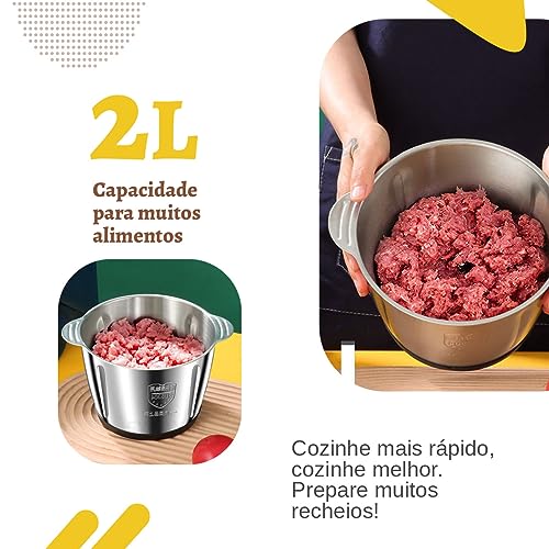 Moedor De Carne Potente Picador de Legumes e Temperos (Rosa)
