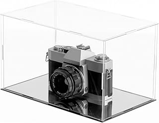 DARENYI Clear Acrylic Display Case for Collectibles, Large Display Boxes with Black Base, Self Assemble Countertop Box Dustproof Showcase Storage Box for Lego Models Pop Figures Toys, 35x25x15cm