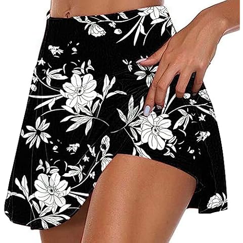 NSICBMNO Women's Pleated Tennis Skirt with Shorts Cover