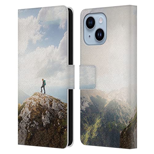 Étui portefeuille en cuir iPhone 14 Plus Patrik Lovrin Vagabond des Montagnes protection chic