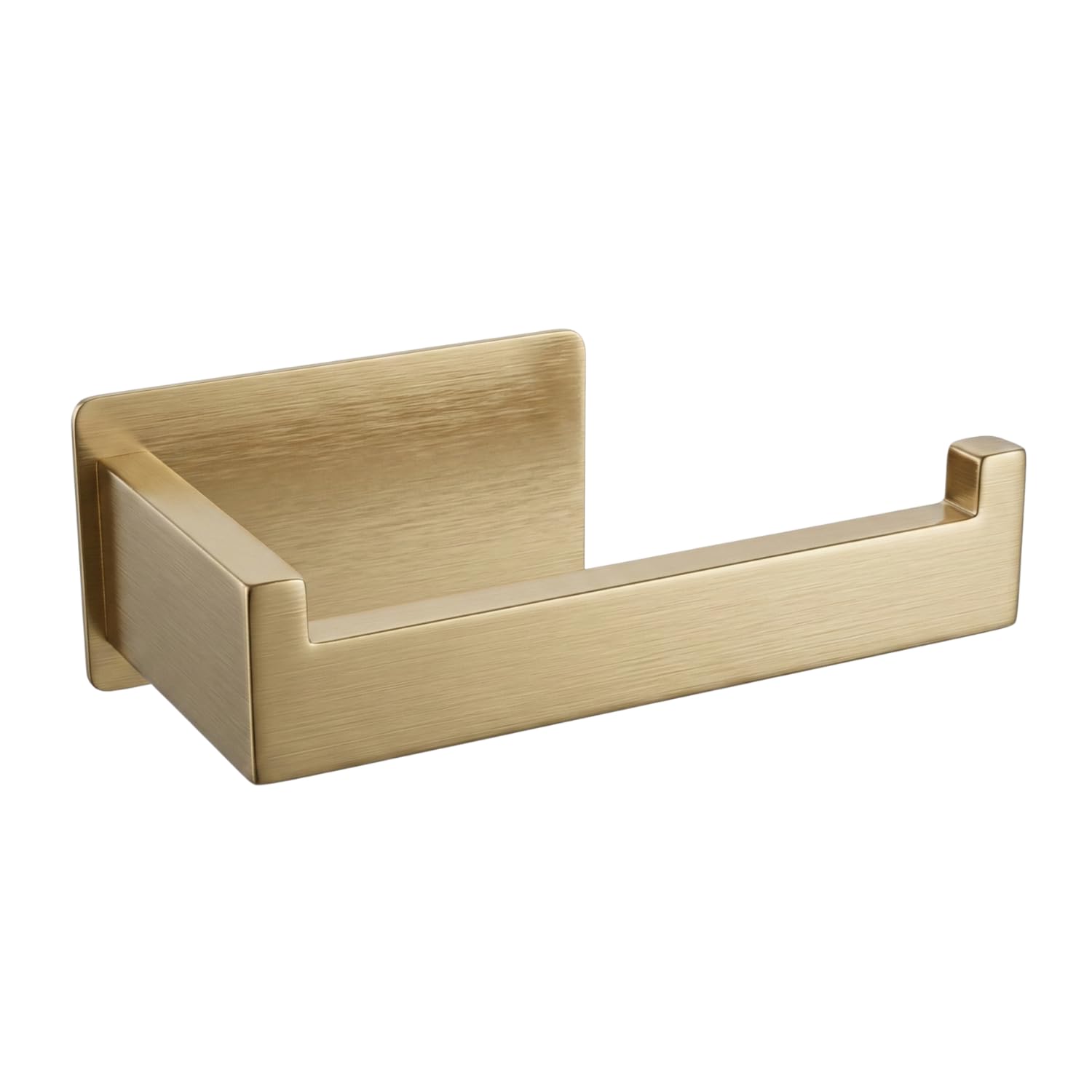 Self Adhesive Toilet Roll Holder Wall Mounted, Rust Resistant 304 Stainless Steel Toilet Paper Holder, Waterproof, Strong Adhesive, No Drill, Stick On Loo Roll Holder - Brushed Gold