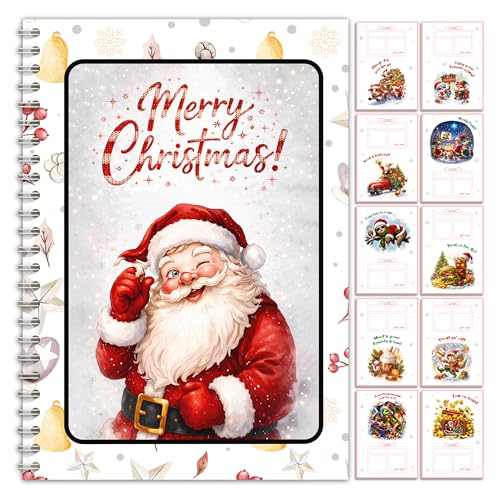 Santa Christmas Gift Card Book for Her Holiday gift card holder book Christmas Gift Book with Gift Card Holders Cute Pink Xmas Gift Card booklet Xmas Present for Wife Girlfriend Mom