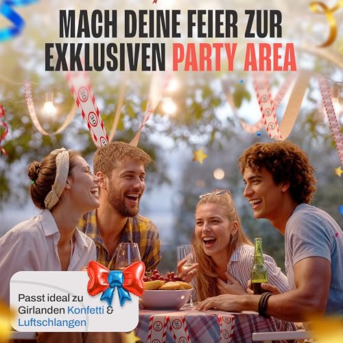 Tiwoca 30 Geburtstag Deko – lustiges Absperrband rot weiß mit Verkehrszeichen als originelle und witzige Geburtstagsdeko für einen gelungenen 30 Geburtstag Frauen oder Männer