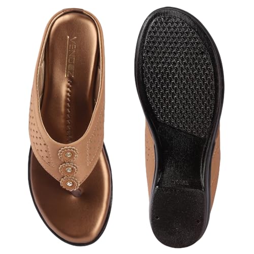 Image of Vendoz Women Casual Beige Flat Sandals (L611)