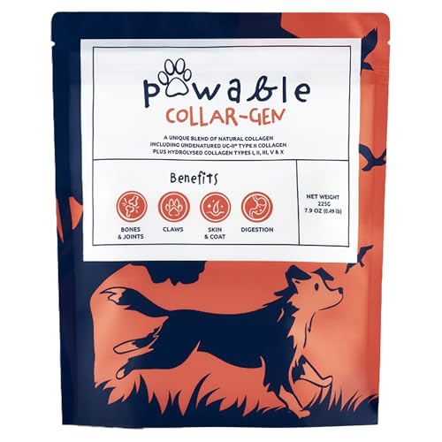 Pawable | Collagen for Dogs | Dog Joint & Mobility Supplement with Hydrolysed Bovine & Eggshell Collagen | Supports Hips Joints & Stiffness | Award-Winning | 225g Powder
