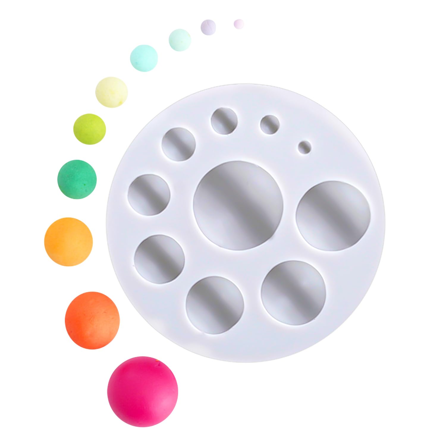 KALAIEN Dome Cabochon Gemstone Pastry Silicone Mold for Cake Decoration, Cupcake Topper, Polymer Clay, Crafting, Resin Epoxy, Jewelry Making-Small(2.7inch)