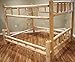 Log Bunk Bed Frame, Twin Over Full Size - Unfinished, Natural, Solid White Cedar Wood, Adults, Kids, Amish Handcrafted in USA