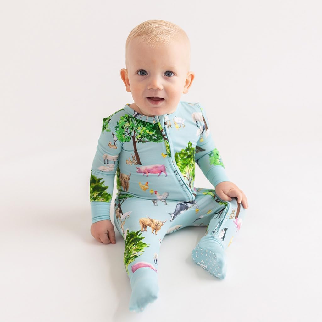 Posh Peanut Convertible Baby Sleepers - Boys Footless Baby Pajamas with 2 Way Zipper for Easy Diaper Changes - Brayden, 9-12 Months - Image 2
