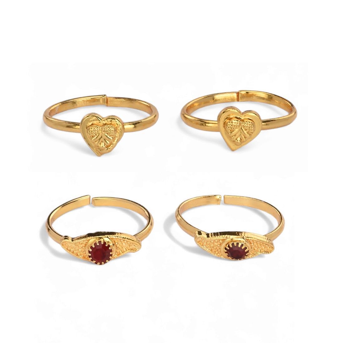 aanyacentric Set of 2 Pair Toe Rings Adjustable Traditional & Fashion Accessories for Women-picture-6