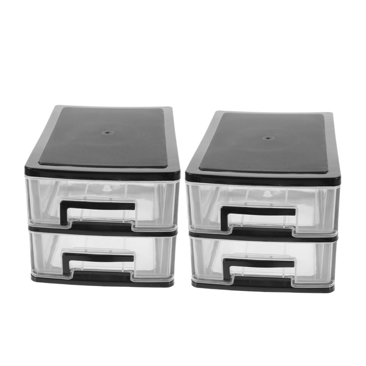 ABOOFAN Organizzatore da Scrivania con Cassetti in Plastica 2 Pezzi | Nero, Formato Mini per Desktop e Ufficio, Design Salvaspazio, Uso Flessibile