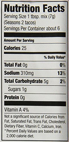 Image of McCormick Taco, Mild Less Sodium Mix, 1.5-Ounce (Pack of 12)
