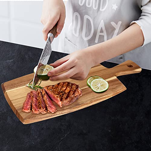 Tabla de cortar pequeña de madera Acacia con mango miniatura 2