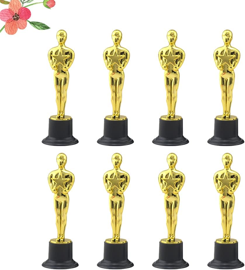 NUOBESTY 8pcs Gold Award Trophies Small Plastic Golden Man Style Trophy for Party Celebrations Award Ceremony Birthday Presents Sport Prizes Party Favors Props - Image 3