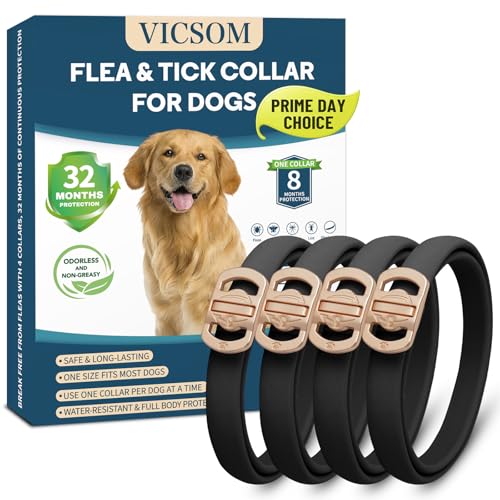 Flea & Tick Dog Collar 4 Pack, Waterproof, Adjustable