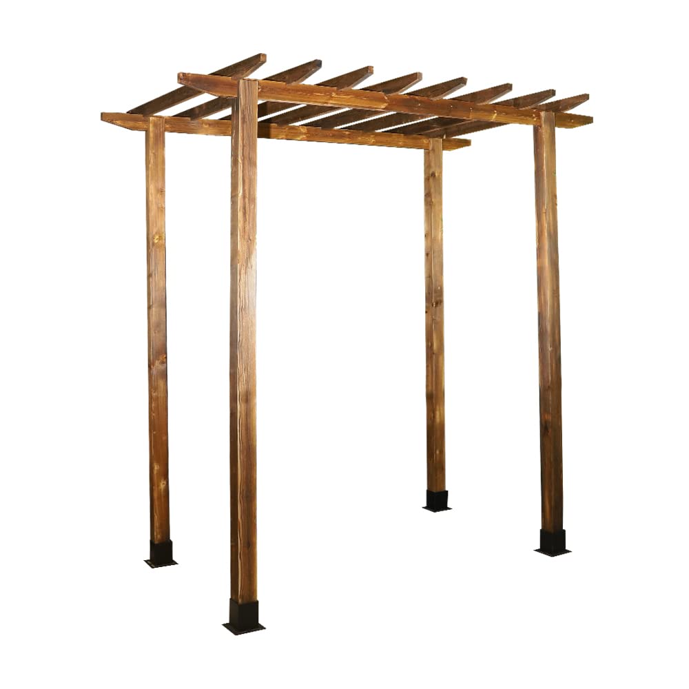 Sponsored Ad – Yahome Pergola Wooden Frame Gazebo With 4 Metal Foot - Weather Resistant Patio Canopy - Party Tent Outdoor Furniture for Villa Garden (390x390x300 Cm)