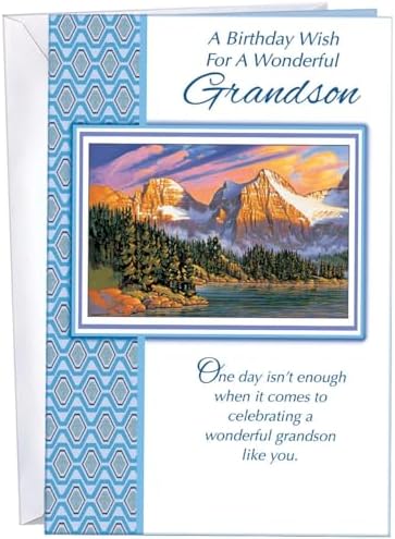 Chuck's Card-O-Rama Birthday Card For Grandson - Premium 5x7.75 Made In USA