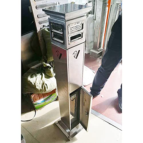 Cendrier d'extérieur vertical colonne en acier inoxydable de luxe - 3