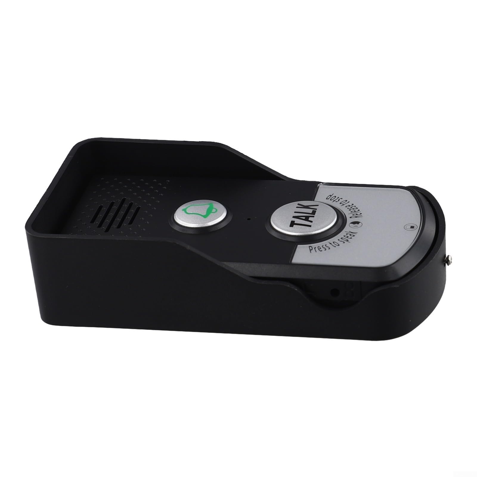Timbre inalámbrico de largo alcance con audio bidireccional y transmisión de 1000 m, batería recargable integrada de 2000 mAh, unidad exterior impermeable, fuerte penetración (negro)