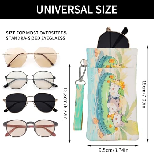 Image of Double Eyeglass Case Soft Dual Glasses Case for Women Men Travel Squeeze Top Sunglasses Cases Eyeglasses Pouch