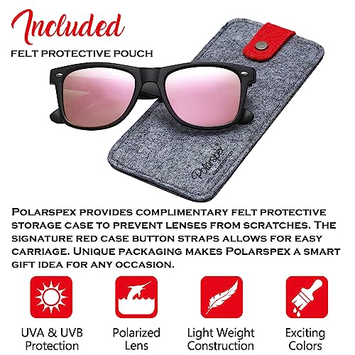 Image of PolarSpex Polarized Sunglasses for Men and Women | UV Protection, Durable Lightweight Frame, Retro Style, Felt Carrying Case, Clear Vision for Driving, Fishing & Everyday Wear.