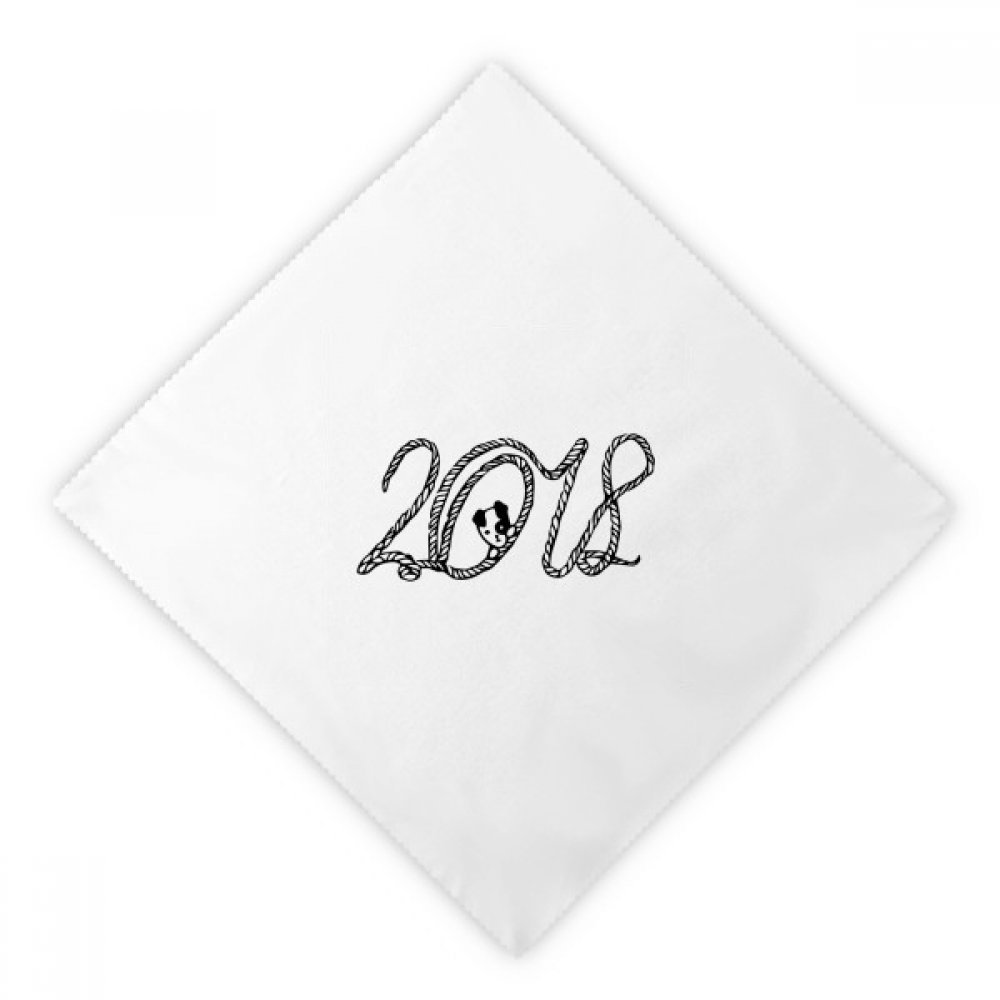 Servilletas de tela para cena de Año Nuevo 2018 reutilizables blancas juego de 2 piezas