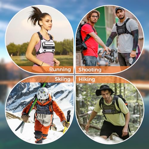 Image of Muserise Sports Chest Bag For Men Women, Water Resistant Lightweight Front Chest Pack, Running Vest Bag With Built-In Phone Holder & Extra Storage For Workouts, Running, Cycling (White)