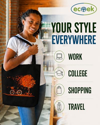 Image of Canvas Tote Bag for Women with Zipper & Pocket(Pack of 1) | Stylish Cotton Handbags for College | Aesthetic Tote Bag for Office, Shopping, Travel, Beach & Daily use