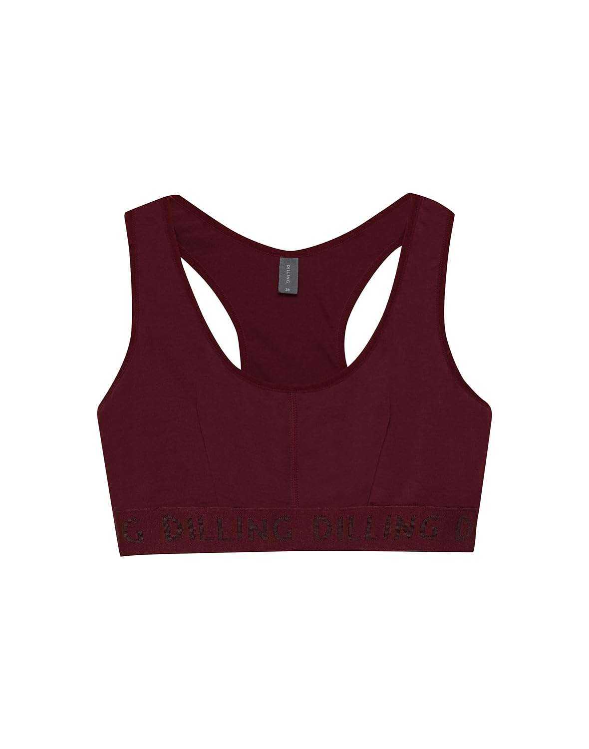 Dilling Women's Burgundy Red Merino Wool Sports Bra, 8