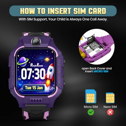 Image of PunnkFunnk Kids Smart Watch + Wireless Headphones Combo, 4G Calling, GPS Tracking, SOS, Camera, Touch Display, Bluetooth 5.3, HD Sound, Built-in Mic, Comfortable Over-Ear Design