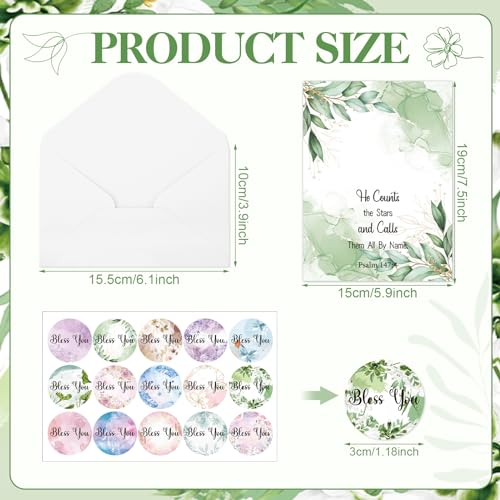 Image of 120 Set Inspirational Christian Greeting Cards Bulk with Envelopes Scripture, Inspirational Bible Verse of Christian Greeting Card for Christmas Thanksgiving Birthday Gift, 4 x 6''(Watercolor Flower)